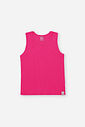 Regata Infantil Básica Canelada com Algodão – Blusa Menina Sem Manga Verão ROSA PINK FUSION