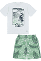 CONJ CAMISETA E BERMUDA BRANCO/VD MENTA FRES