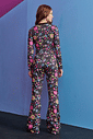 Conjunto Blusa Boxy E Calça Boot Cut Total Print Preto Dway