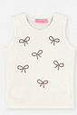 Conjunto Infantil Regata Laço de Strass e Saia-Short Vermelho