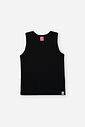 Regata Infantil Básica Canelada com Algodão – Blusa Menina Sem Manga Verão PRETO
