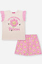 Pijama Infantil com Blusa e Shorts em Cotton Linho – Pijama Menina Verão de Margaridas OFF WHITE/RS IOGURTE