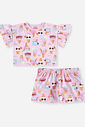 Conjunto Infantil Boxy e Short Molecotton de Sorvetes