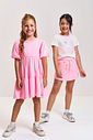 Conjunto Infantil Neon Love com Blusa Boxy e Shorts Saia em Moletom P.A – Look Menina Verão com Rele NATURAL/RS BARBIE