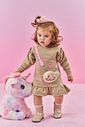 Vestido Bebê Menina Com Bolsa Ursinho Bege Mundo Cinti