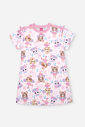 Vestido Infantil Princesas Cheerleders com Stretch – Vestido Menina Estampado Cinti ROSA IOGURTE