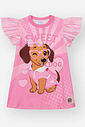 Vestido Bebê Menina Sweet Dog com Tule e Brilho – Vestido Infantil Rosa com Cachorrinha ROSA CONFETE