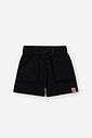 Conjunto Infantil com Blusa e Shorts em Moletinho – Look Menina Verão com Cachorrinhos OFF WHITE/PRETO