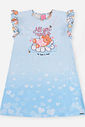 Camisola Infantil Menina Azul com Ursinha em Malha Suede