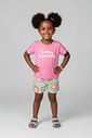 Conjunto Infantil Menina Sweet Flowers Rosa Abrange