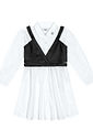 VESTIDO ML E SOBREPOSICAO BRANCO/PRETO
