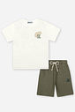 Conjunto Infantil Camaleão com Camiseta e Bermuda Musgo