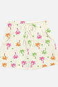 CONJ BLUSA E SHORTS NATURAL/LARANJA NEON