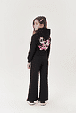 Conjunto Infantil Menina Jaqueta Panda E Wide Leg Preto Mundo Cinti