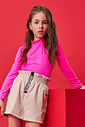 CONJ BLUSA ML E SAIA/SHORTS RS VIBRANTE/ BG DUNA