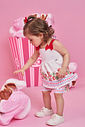 Conjunto Bebê Menina Berry Sweet em Cetim Glow – Bata com Shorts Estampado de Morangos Cinti Baby OFF WHITE/RS IOGURTE