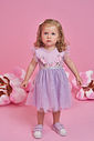 Fantasia Infantil de Fada com Vestido em Cotton Tule Drops e Strass LILAS BRUMA Fantasia Infantil de Fada com Vestido em Cotton Tule Drops e Strass LILAS BRUMA