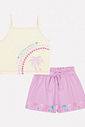 CONJ BLUSA E SHORTS NATURAL/LILAS CINTI