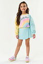 CONJ BLUSAO E SHORTS/SAIA ROSA CANDY/LL TULIPA