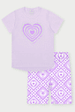 Conjunto Infantil Menina Coração Lilás Abrange