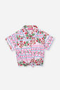 Conjunto Infantil com Blusa Boxy e Shorts em Tricoline Sublimado – Look Menina Verão com Etiqueta co ROSA IOGURTE