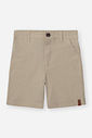 Bermuda Infantil Nylon Enrugado com Botão Latte
