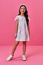 Vestido Infantil em New Stretch com Estampa Sara Salamandra – Vestido Menina Verão Lilás Bruma LILAS BRUMA
