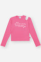 Blusa Infantil Menina Abertura Ombro Rosa CTV