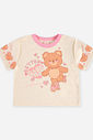 Conjunto Bebê Blusa de Ursinha e Short Clochard com Linho