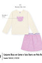 Conjunto Pelo Bebê Menina Bordado Ursinha Mundo Cinti