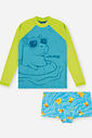 Conjunto Menino em Malha UV Camiseta e Sunga Capivara Sky