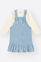 Conjunto Cotelê Bebê Menina Azul Mundo Cinti