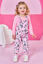 Conjunto com Jardineira Bebê Menina Cheerful Mundo Cinti ROSA BARBIE