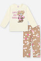 Conjunto Cotton Bebê Menina Ursa Let's Go Girls Mundo Cinti