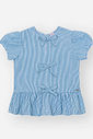 Conjunto Bebê Menina Bata com Laços e Shorts em Tricoline – Look Delicado Cinti Baby AZUL DENIM