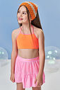 Biquíni Infantil em Malha UV Neon – Moda Praia Menina Verão com Proteção UV e Cores Vibrantes LARANJA NEON FORTE
