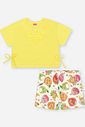 Conjunto Menina Hello Summer Rosa Amarelo Mundo Cinti