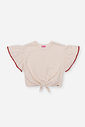 Conjunto Infantil de Festa com Blusa e Shorts em Moletinho Waffle Linho – Look Menina Verão com Cora OFF WHITE