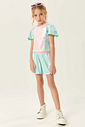 Conjunto Blusa E Shorts Holográfico Rosa E Azul CTV Conjunto Blusa E Shorts Holográfico Rosa E Azul CTV