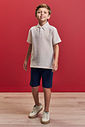 Conjunto Menino Camisa Melange e Bermuda Marinho