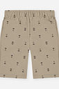 Conjunto Menino Camiseta Chumbo e Bermuda Palmas Latte