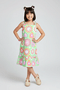 Vestido Infantil Estampado Sweet Hearts Verde Abrange