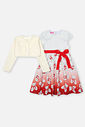 Vestido Infantil Menina Com Casaqueto Vermelho Mundo Cinti