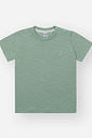 Camiseta Básica Bebê Confortável em Malha Flamê com Bordado VERDE OLIVE