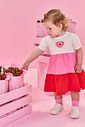 Vestido Infantil Bebê Tricolor com Coração em Cotton