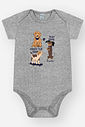 Conjunto Infantil Divertto Casual Divertido com Body em Cotton e Bermuda em Moletom MESCLA MEDIO/AZ MARINHO