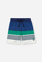 Conjunto Infantil Regata Vivid e Bermuda em Nylon Listrada