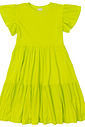 Vestido Infantil em Camadas Manga Curta Verde Vestido Infantil em Camadas Manga Curta Verde