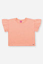 Conjunto Infantil Neon Love com Blusa e Shorts em Meia Malha P.A com Glitter – Look Menina Verão LARANJA NEON LIGHT
