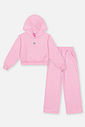 Conjunto Infantil Menina Blusão E Wide Leg Glitter Rosa Mundo Cinti